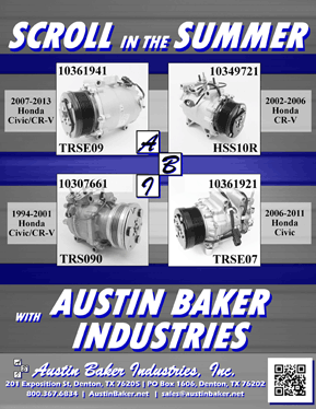 Austin Baker Ad from Austin Baker Auto Air Conditioner parts